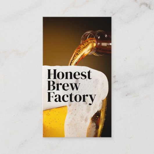 Frischgegossenes Glas Bier | Brauerei Visitenkarte (Vorderseite)