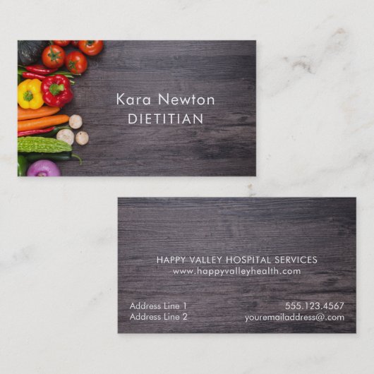 Frischgemüse-Nahrungs-Trainer-Kochs-Catering Visitenkarte (Vorne/Hinten)