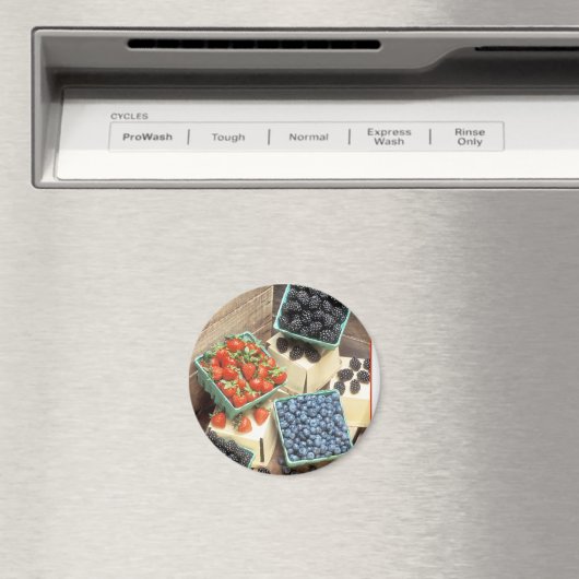 Frischgepflückte Erdbeeren Blueberries BlackBerry Magnet (In Situ (Geschirrspüler))