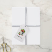 Frischgepflückte Erdbeeren in einem Eimer - Danke Geschenkanhänger (Mit Garn)
