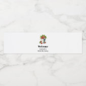 Frischgepflückte Erdbeeren in einem Eimer Geburtst Wasserflaschenetikett (Einzelnes Label)