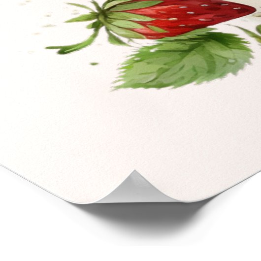 Frischgepflückte Erdbeeren in einem Eimer Poster (Ecke)