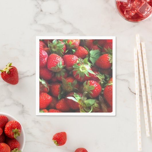 Frischgepflückte Erdbeeren Serviette (Beispiel)
