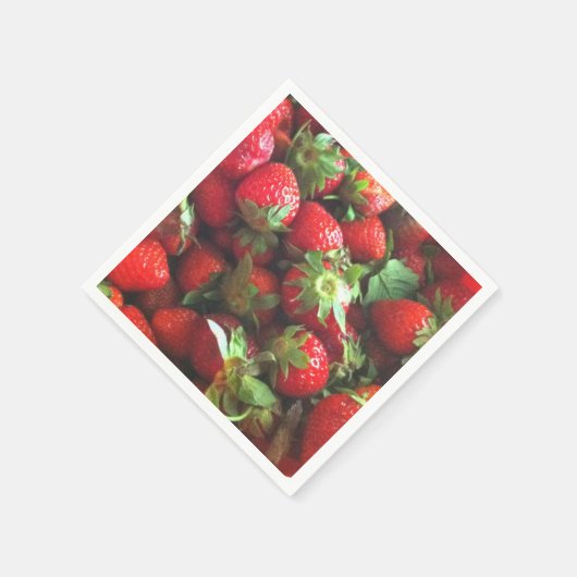 Frischgepflückte Erdbeeren Serviette (Ecke)