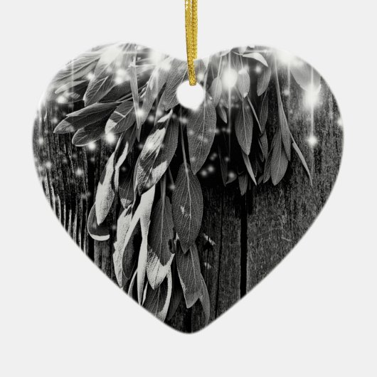 Frischgeschnittene Schnittholz Graustufen Twinkle Keramik Ornament (Vorne)