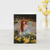 Frischhaltekleidung für Rothaare - Faltkarte Karte (Gelbe Blume)