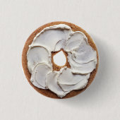 Frischkäse-Bagel Pinback Knopf Button (Vorderseite)