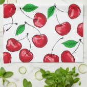 Frischkirschmuster Geschirrtuch (Gefaltet)