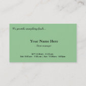 Frischkost, Obst, Gemüsemarkt Visitenkarte (Rückseite)