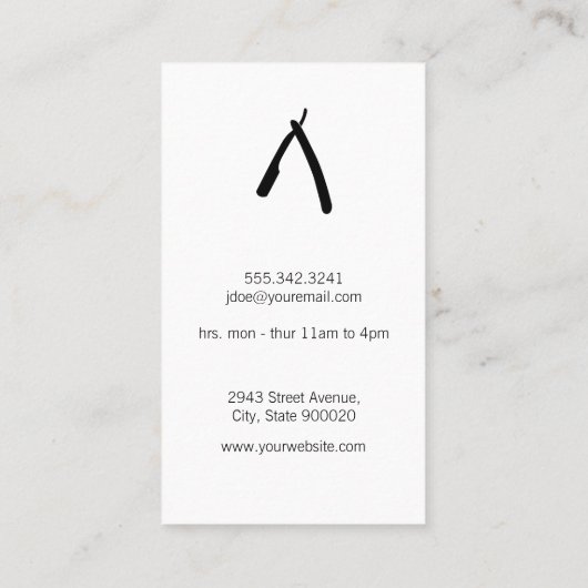 Frischloch und Schere | Leder Visitenkarte (Rückseite)