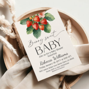 Frischmarkt Erdbeere Berry Sweet Baby Shower Einladung