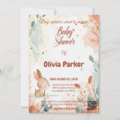 Frischminze & Korallenwasser Tiere Kinderdusche Einladung (Vorderseite)