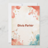 Frischminze & Korallenwasser Tiere Kinderdusche Einladung (Rückseite)