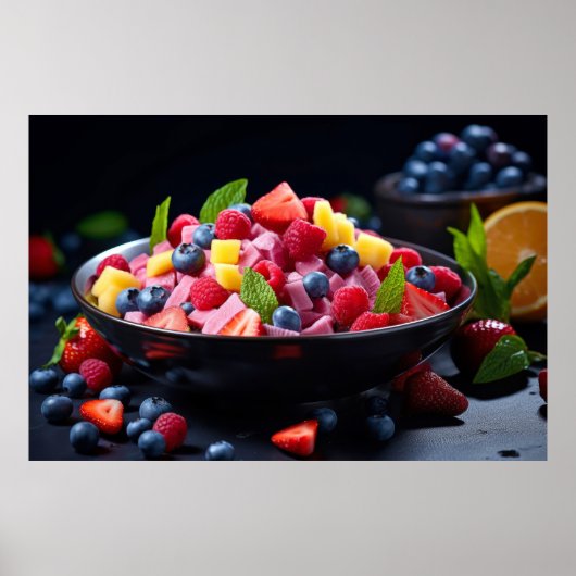 Frischobst Angebot Gesunde, farbenfrohe Lebensmitt Poster (Vorne)