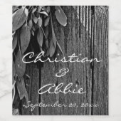 Frischschnitzel-Schnittholz-Graustufen Weinetikett (Einzelnes Label)