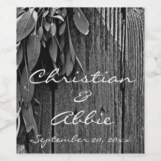 Frischschnitzel-Schnittholz-Graustufen Weinetikett (Einzelnes Label)