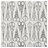 Frischtuch Vintage Schere. Schwarz-weiß Stoff (Muster)