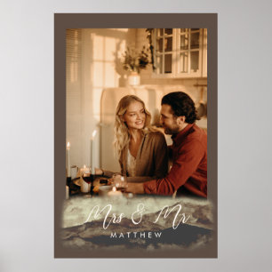 Frischvermählte Frau&Herr Rocky Landschaftsfoto Poster