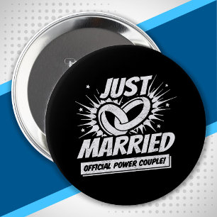 Frischvermählte - Hochzeits-Honeymoon-Paar - Gerad Button