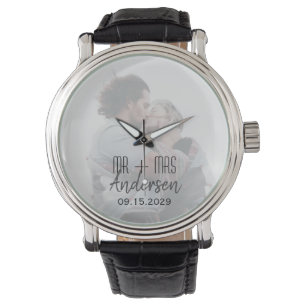 Frischvermählte individuelle Hochzeitsfoto-Uhr Armbanduhr