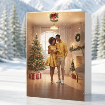 Frischvermählte, Weihnachtskarte zum ersten Hochze