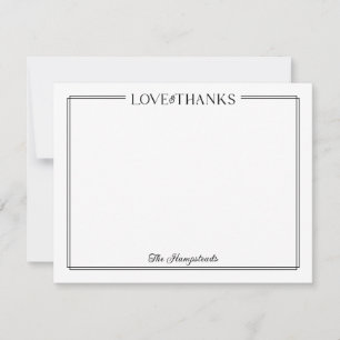 Frischvermähltes Paar LIEBE & DANK Hochzeits-Papet Dankeskarte