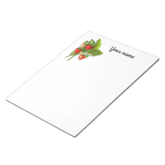 Frischwachsende Erdbeeren Notizblock (angewinkelt)