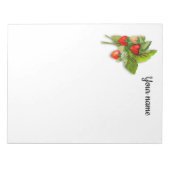 Frischwachsende Erdbeeren Notizblock (Vorderseite)