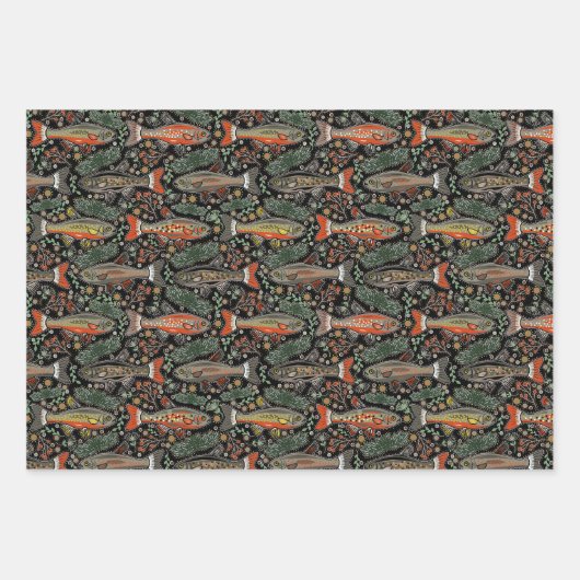 Frischwasser Fisch Stilvolle Design Trout Fischen  Geschenkpapier Set (Vorderseite)