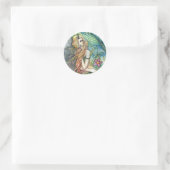 Frischwasser-Mermaid-Sticker von Molly Harrison Runder Aufkleber (Tasche)