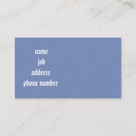 Frischwasser Visitenkarte (Rückseite)