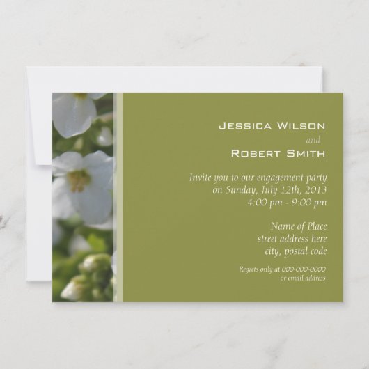 Frischweißgarten Blume-Party Einladung (Vorderseite)