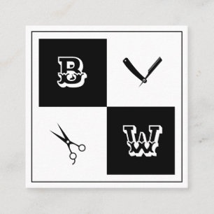 Frischwerkzeuge Wappen Schwarz-weiß Quadratische Visitenkarte