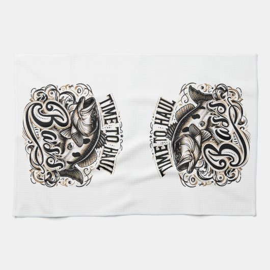 Frischzeit für den Hochseefang Geschirrtuch (Horizontal)