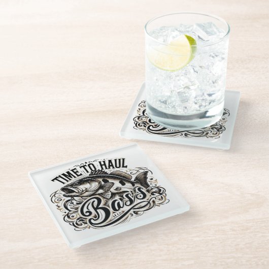 Frischzeit für den Hochseefang Glasuntersetzer (Schrägansicht)