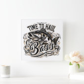 Frischzeit für den Hochseefang Quadratische Wanduhr (Zuhause)