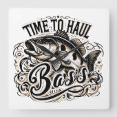 Frischzeit für den Hochseefang Quadratische Wanduhr (Vorderseite)