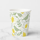 FrischZitronen, Blätter und Vögel-ID1052 Pappbecher (Rückseite)