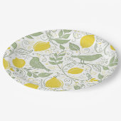 FrischZitronen, Blätter und Vögel-ID1052 Pappteller (Schrägansicht)