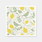 FrischZitronen, Blätter und Vögel-ID1052 Serviette (Vorderseite)