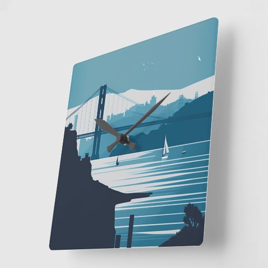 FRISCO BAY #1 QUADRATISCHE WANDUHR (Winkel)