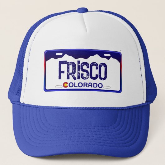 Frisco Colorado blauer Kennzeichen Truckerkappe (Vorderseite)