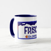 Frisco Colorado Blauer Nummernschild Tasse (Vorderseite Links)