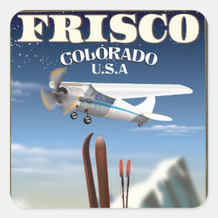 Frisco Colorado USA Reiseplakat Quadratischer Aufkleber
