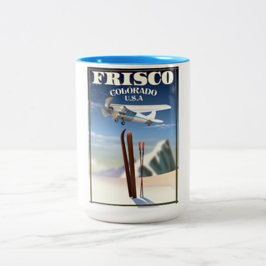 Frisco Colorado USA Reiseplakat Zweifarbige Tasse (Mittel)