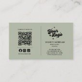 Friseur 3 Foto-Collage & QR-Code-Logo Visitenkarte (Rückseite)