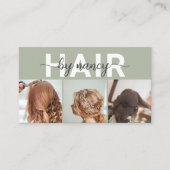 Friseur 3 Foto-Collage & QR-Code-Logo Visitenkarte (Vorderseite)