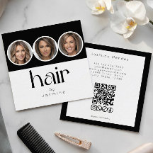 Friseur 3 Foto QR-Code Soziale Medien Schwarz Weiß