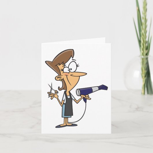 Friseur am Arbeitsplatz Karte (Vorderseite)