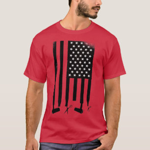 Friseur American Flag Fahne Schere Haartrockner T-Shirt